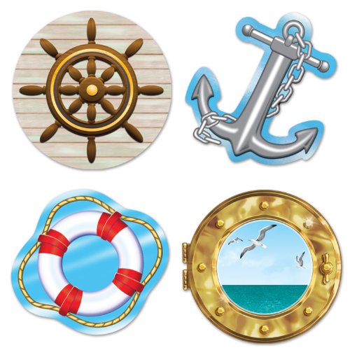 Product Cover Beistle 54217 Nautical Cutouts, 133/4-Inch, 16'' 14'' 4'', Multicolored