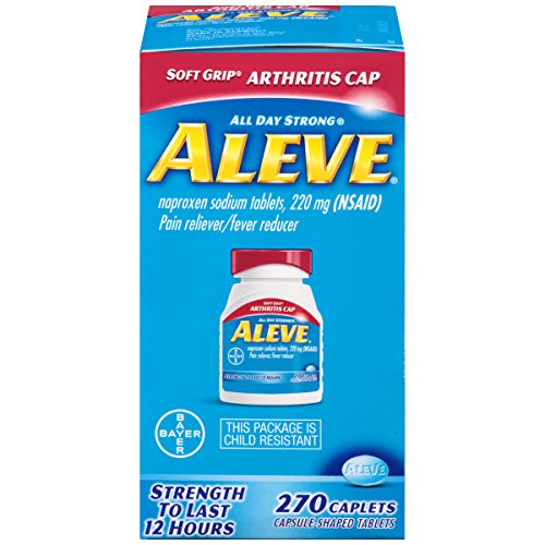 Product Cover Aleve Soft Grip  Arthritis Cap Caplets, Naproxen Sodium 220 mg (NSAID), Pain Reliever/Fever Reducer, #1 Orthopedic Surgeon Recommended, 270 Count