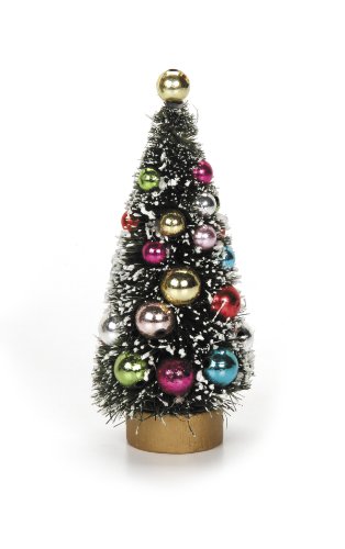 Product Cover Darice 2513-350 Diameter Frosted Green Sisal Tree with Bead Ornaments, 4 by 2-inch