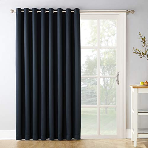 Product Cover Sun Zero Easton Extra-Wide Blackout Sliding Patio Door Curtain Panel with Pull Wand, 100