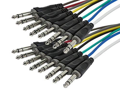 Product Cover Monoprice 8-Channel 1/4 Inch TRS Male to 1/4 Inch TRS Male Snake 26AWG Cable C/D - 6 Meter (20 Feet) with 8 Balanced Mono/Unbalanced Stereo Lines