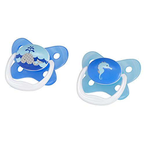 Product Cover Dr. Brown's Prevent Contour Pacifier, Stage 1 (0-6m), Polka Dots Blue, 2-Pack