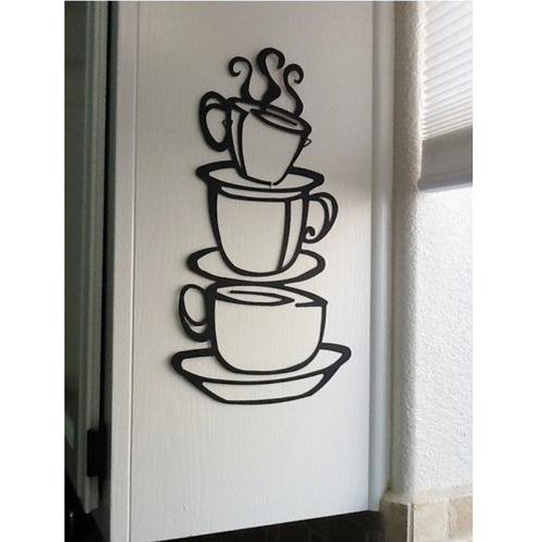 Product Cover Blinggo Coffee Cup Double Sided Visual Removable Wall Vinyl Sticker Decals Decor Art Bedroom Design Mural