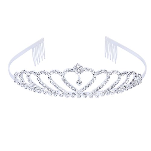 Product Cover Stylish Rhinestones Princess Crown Headband Hair Clip Tiara Wedding Bride Pin