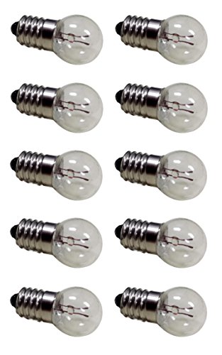 Product Cover Pack of 10 E10 Miniature Screw Base Light Bulbs, 1.5V / 0.3A