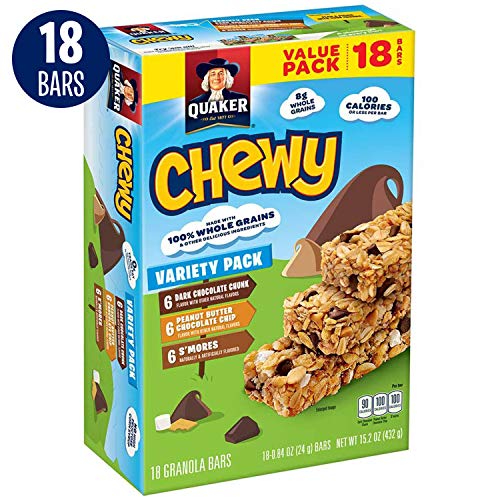 Product Cover Quaker Chewy Granola Bars, Variety Pack, 18 Bars