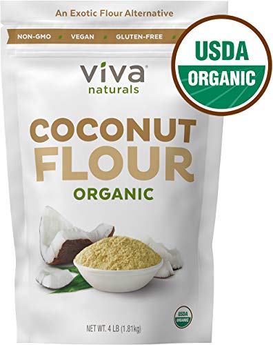 Product Cover Organic Coconut Flour for Gluten Free Baking, Paleo & Vegan Certified, Unbleached & Unrefined Baking Flour Substitute, 4 lbs (1.81 kg)
