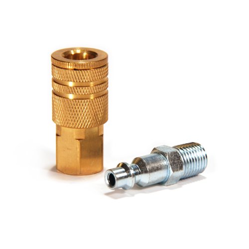 Product Cover Primefit IK1001-2 1/4-Inch Industrial Brass Coupler Set with Male Plug, 2-Piece