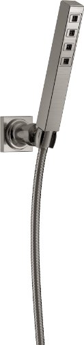 Product Cover Delta Faucet Single-Spray H2Okinetic Wall-Mount Hand Held Shower with Hose, Stainless 55567-SS