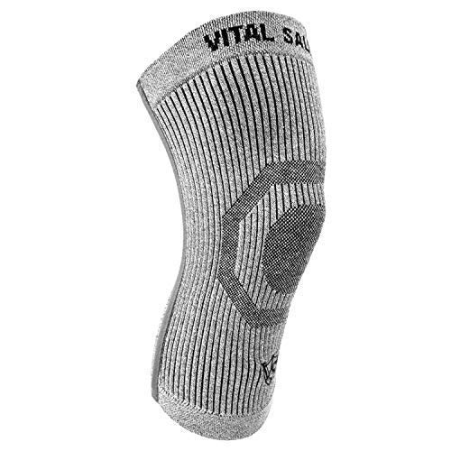 Product Cover Vital Salveo-Compression Recovery Knee Sleeve/Brace S-Support, Pain Relief, Protects Joint - Ideal for Sports and Daily Wear -Light Grey (1PC) Medium