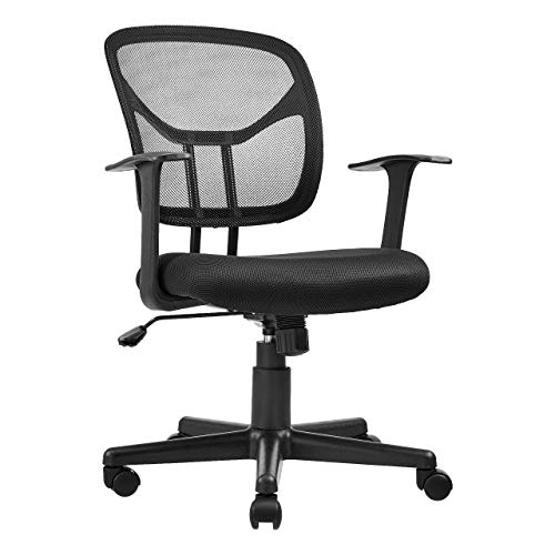 Product Cover AmazonBasics Mid-Back Desk Office Chair with Armrests - Mesh Back, Swivels - Black, BIFMA Certified