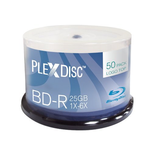Product Cover PlexDisc 633-814 25 GB 6X Blu-ray Logo Top Single Layer Recordable Disc BD-R, 50-Disc Spindle