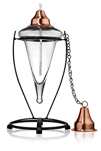 Product Cover H Potter Outdoor Torch Tabletop Patio Garden use as Citronella Oil Lamp or Mosquito Repellent with Copper Top with Fiberglass Wick GAR516