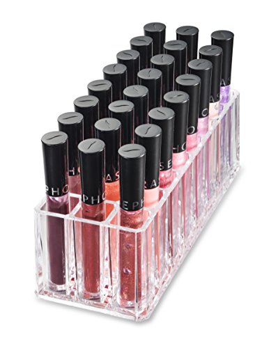Product Cover byAlegory Acrylic Lip Gloss Organizer & Beauty Makeup Holder | 24 Space Organization Container Storage For Tall Lip Gloss / Lipstick Products - Clear