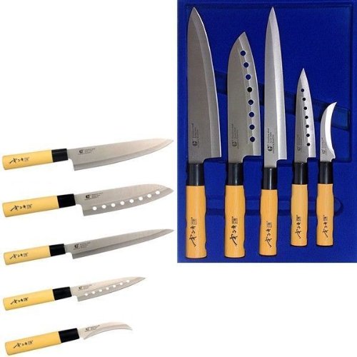 Product Cover Goldsun Stainless Steel Acier Inox Rostfrei 5 Piece Sashimi Asain Knives