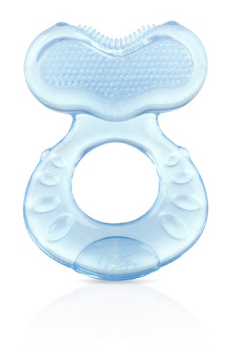 Product Cover Nuby Silicone Teethe-EEZ Teether with Bristles, Includes Hygienic Case, Blue