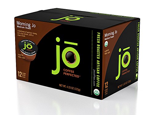 Product Cover MORNING JO: 12 Cup Organic Breakfast Blend Single Serve Coffee for Keurig K-Cup Brewers Keurig 1.0 & 2.0 Compatible Eco-Friendly Cup, Light/Medium Roast Non-GMO Gluten Free Gourmet Coffee by Jo Coffee