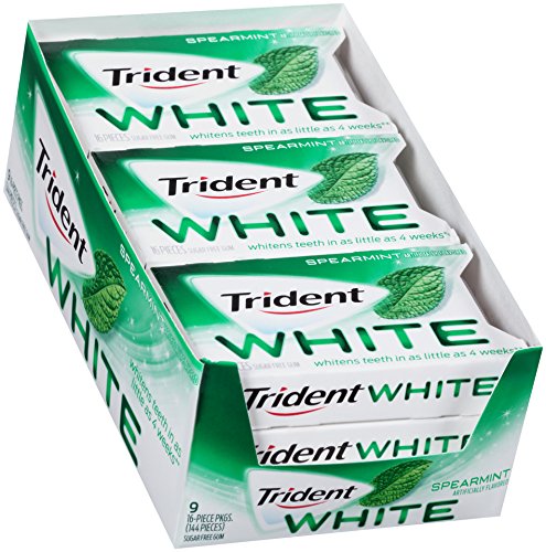 Product Cover Trident White Sugar Free Gum, Spearmint, 16-Piece Package (Pack of 9)