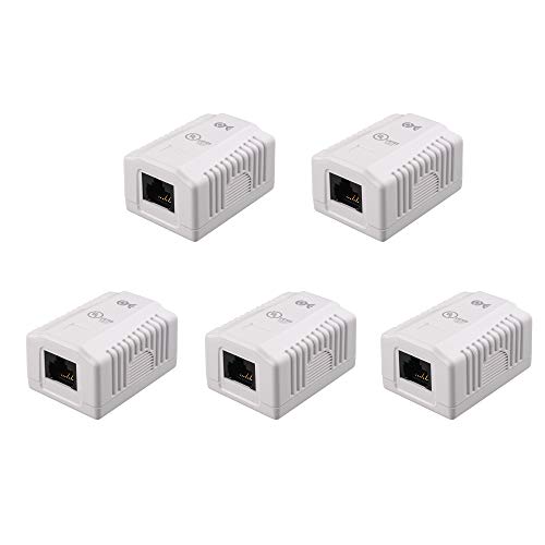 Product Cover [UL Listed] Cable Matters (5 Pack) Cat6 RJ45 Surface Mount Box - 1 Port in White