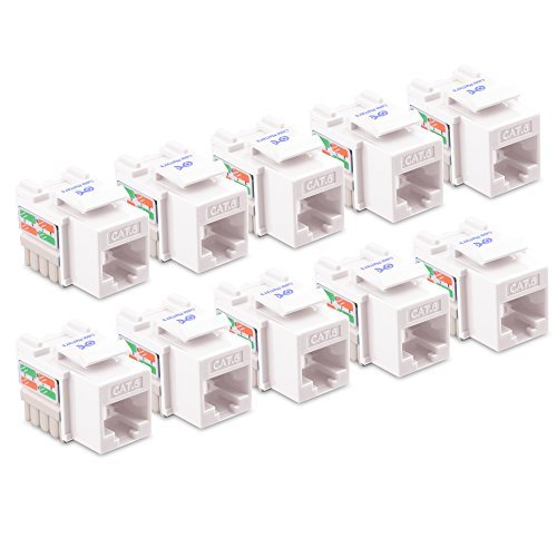 Product Cover Cable Matters 180005x10-WHT RJ45 Punch-Down Keystone Jack, Pack of 10 (White)