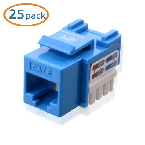 Product Cover Cable Matters 25-Pack, Cat6 RJ-45 Keystone Jack in Blue