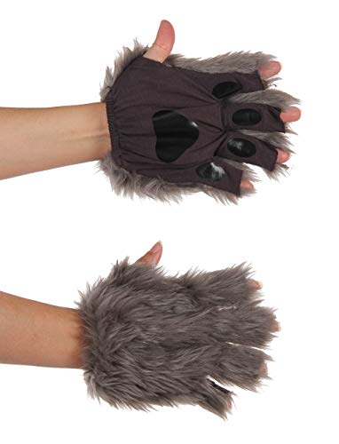 Product Cover elope Gray Fingerless Costume Wolf Paws for Adults or Kids