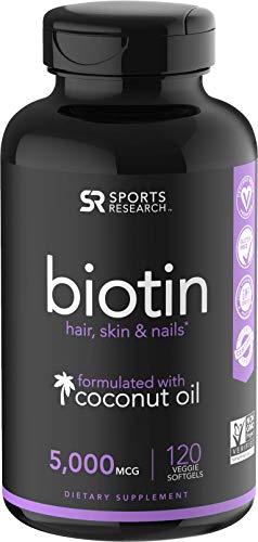 Product Cover Biotin (5000mcg) Infused with Organic Virgin Coconut Oil - 120 Veggie softgels