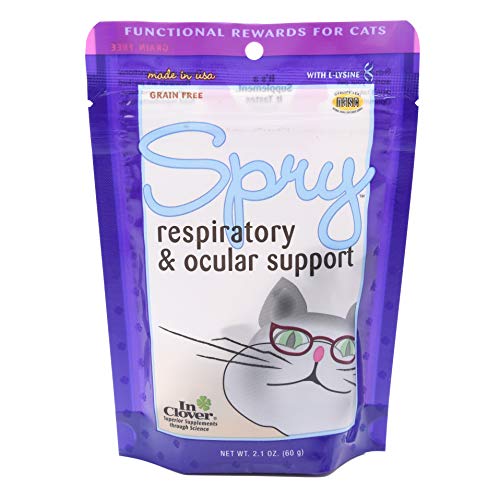 Product Cover In Clover Spry Daily Respiratory and Ocular Support Soft Chews for Cats, with L-Lysine, Superfoods, and Prebiotics for a Strong Immune System, 2.1 oz. (60 count)