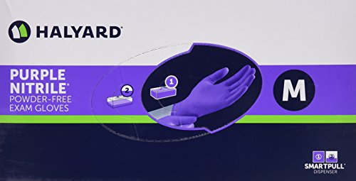 Product Cover Halyard Purple Nitrile Exam Gloves Medium 100 ct, 100 ounces