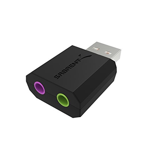 Product Cover Sabrent USB External Stereo Sound Adapter for Windows and Mac. Plug and play No drivers Needed. (AU-MMSA)