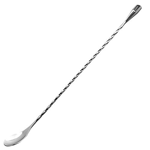 Product Cover Hiware LZS13B 12 Inches Stainless Steel Mixing Spoon, Spiral Pattern Bar Cocktail Shaker Spoon