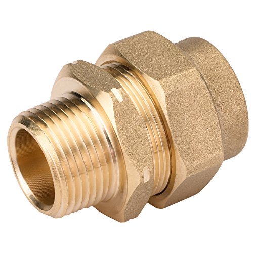 Product Cover HomeFlex 11-436-007 3/4-Inch Brass Corrugated Stainless Steel Tubing  x MIPT Male Adapter