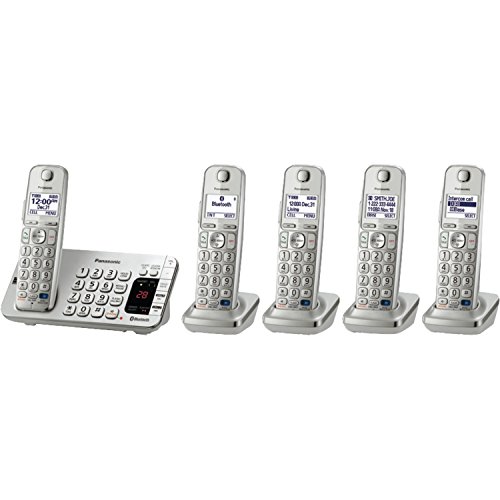 Product Cover Panasonic KX-TGE275S 5-Cordless Handsets Link2Cell Bluetooth Corldess Phone with Answering Machine, Silver