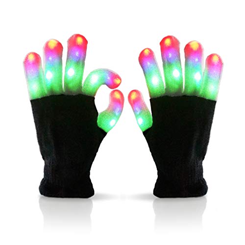 Product Cover Luwint LED Colorful Flashing Finger Lighting Gloves with Extra Batteries