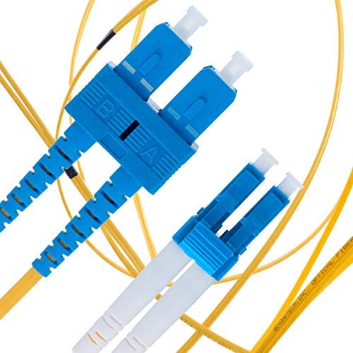 Product Cover LC to SC Fiber Patch Cable Single Mode Duplex - 3m (9ft) - 9/125 OS1 - Beyondtech PureOptics Series
