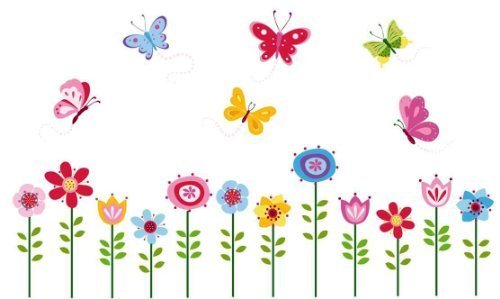 Product Cover Bright Butterfly Garden Decorative Peel & Stick Wall Art Sticker Decals