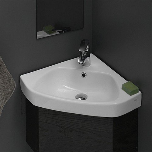 Product Cover CeraStyle 001900-U-One Hole Arda Corner Ceramic Self Rimming/Wall Mounted Bathroom Sink, White