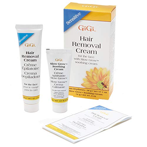 Product Cover GiGi Hair Removal Cream for Face with Slow Grow Soothing Cream, 2-step Hair Removal System for Sensitive skin