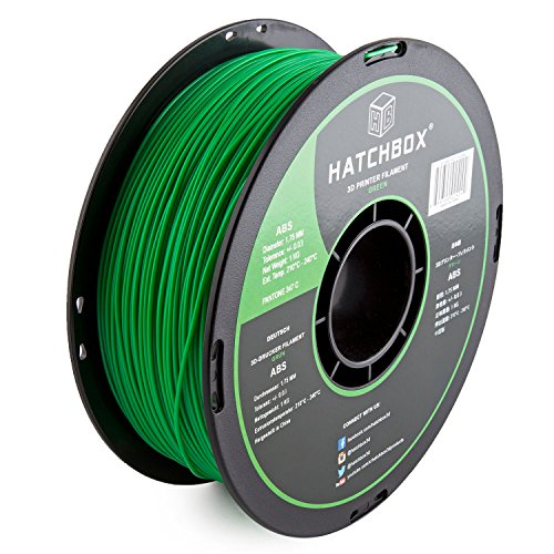 Product Cover HATCHBOX 3D ABS-1KG1.75-GRN ABS 3D Printer Filament, Dimensional Accuracy +/- 0.05 mm, 1 kg Spool, 1.75 mm, Green