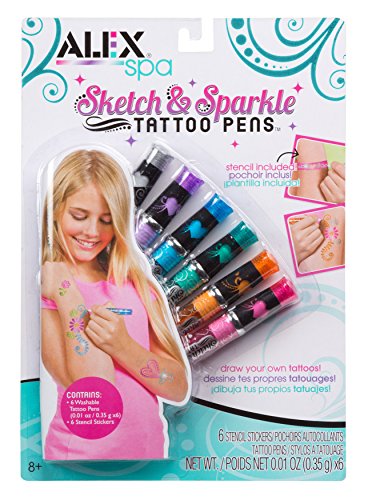 Product Cover Alex Spa Sketch and Sparkle Tattoo Pens Girls Fashion Activity