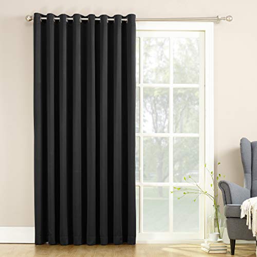 Product Cover Sun Zero Barrow Extra-Wide Energy Efficient Sliding Patio Door Curtain Panel with Pull Wand, 100