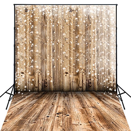 Product Cover 5x7ft Photo Backdrop Newborn Photography Backgrounds Wooden Wall and Floor Backdrop XT-2661