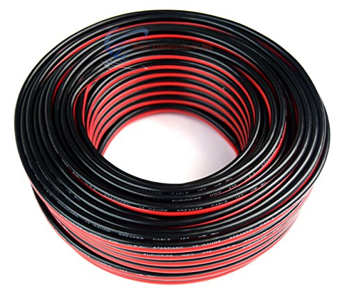 Product Cover Audiopipe 12 GA Gauge Red Black Stranded 2 Conductor Speaker Wire For Car, Home Audio, 100 feet