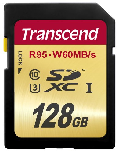 Product Cover Transcend 128 GB High Speed 10 UHS-3 Flash Memory Card 95/60 MB/s (TS128GSDU3)