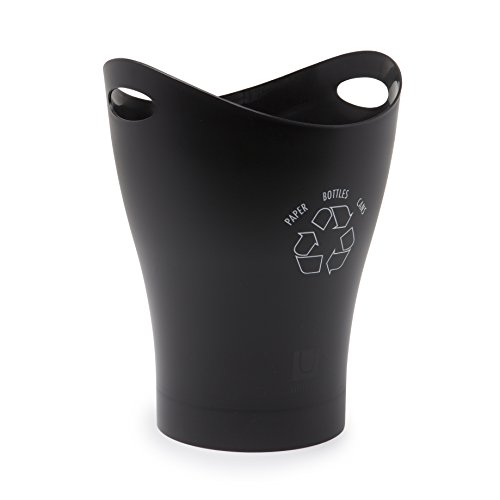 Product Cover Umbra Garbino Recycling Bin for the Office - Recycling bin with handles, clearly marked recycling logo, Small Recycling Bin for the Office, Black/White