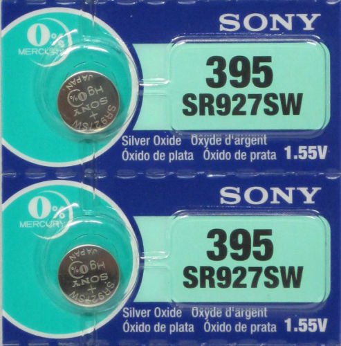 Product Cover Sony 399/395 (SR927/W/SW) 1.55V Silver Oxide 0%Hg Mercury Free Watch Battery (2 Batteries)