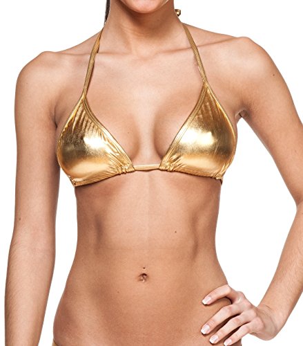 Product Cover Gary Majdell Sport Women's New Liquid String Bra Swimsuit Top Liquid Gold Small
