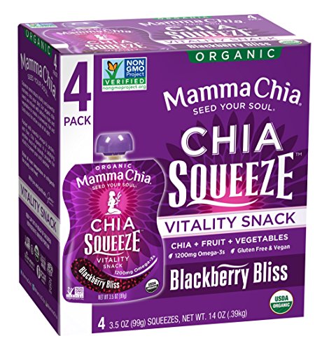 Product Cover Mamma Chia Squeeze Organic Vitality Snack, Blackberry Bliss, 4 Count (Pack of 6)