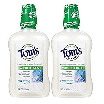 Product Cover Tom's of Maine Long Lasting Wicked Fresh Mouthwash-Peppermint Wave-16, oz, 2 pk