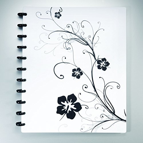 Product Cover Staples Arc Customizable Hibiscus Design Notebook System, Black & White, 11 in x 8.5 in